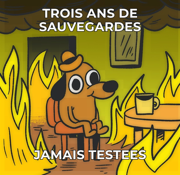 Trois ans de sauvegardes jamais testees.